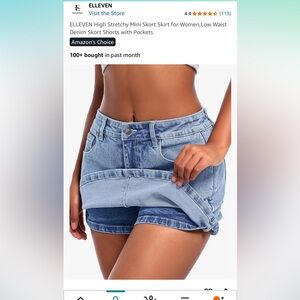 Classic Light Wash Blue Denim Jean Skort